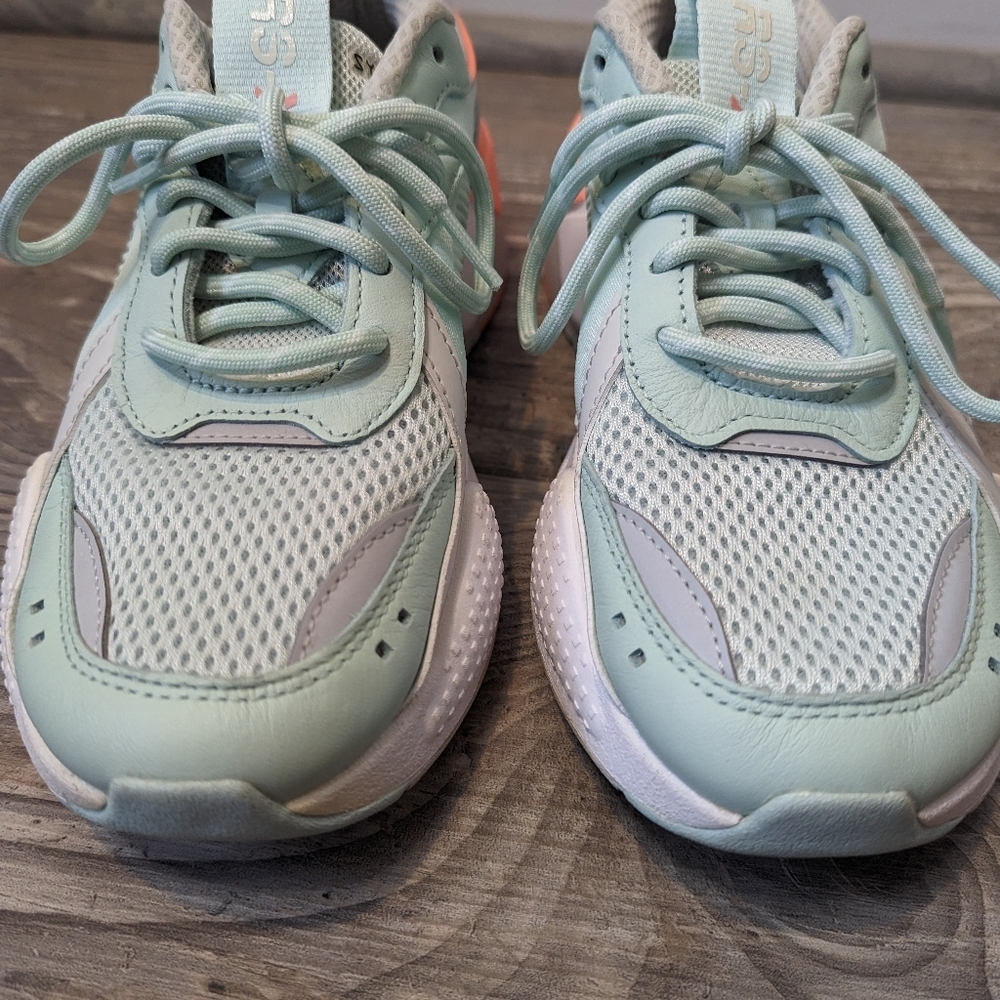 Puma RS-X women's running athletic shoes mint green pink Sz 7 - Picture 3 of 8